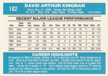 Dave Kingman  baseball card collectible - Main Image 2