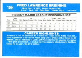 Fred Breining  baseball card collectible - Main Image 2