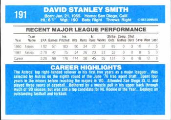 Dave Smith  baseball card collectible - Main Image 2