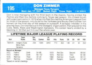 Don Zimmer  baseball card collectible - Main Image 2