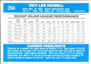 Roy Howell  baseball card collectible - Main Image 2