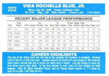 Vida Blue  baseball card collectible - Main Image 2
