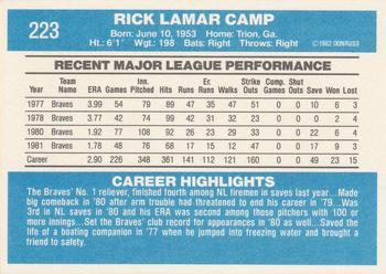 Rick Camp  baseball card collectible - Main Image 2