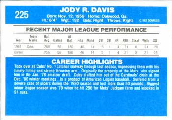 Jody Davis  baseball card collectible - Main Image 2