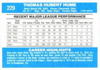 Tom Hume  baseball card collectible - Main Image 2