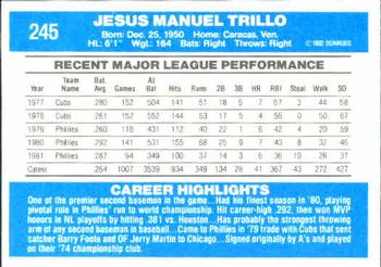 Manny Trillo  baseball card collectible - Main Image 2