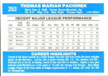 Tom Paciorek  baseball card collectible - Main Image 2