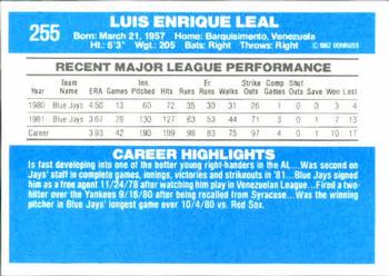 Luis Leal  baseball card collectible - Main Image 2