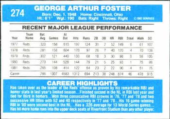 George Foster  baseball card collectible - Main Image 2