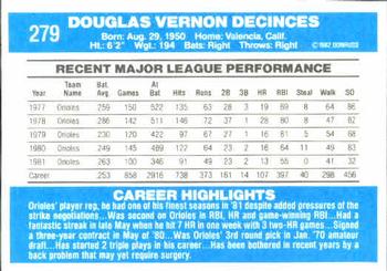 Doug DeCinces  baseball card collectible - Main Image 2
