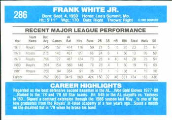 Frank White  baseball card collectible - Main Image 2