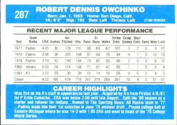 Bob Owchinko  baseball card collectible - Main Image 2