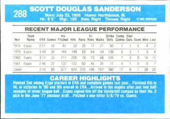 Scott Sanderson  baseball card collectible - Main Image 2