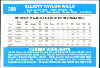 Bump Wills  baseball card collectible - Main Image 2