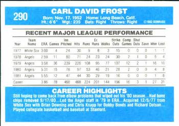 Dave Frost  baseball card collectible - Main Image 2