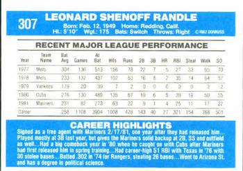 Lenny Randle  baseball card collectible - Main Image 2