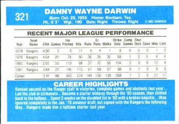 Danny Darwin  baseball card collectible - Main Image 2