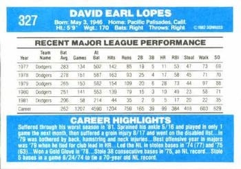Davey Lopes  baseball card collectible - Main Image 2