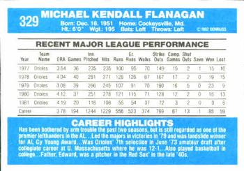 Mike Flanagan  baseball card collectible - Main Image 2