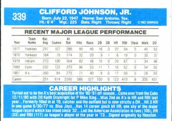 Cliff Johnson  baseball card collectible - Main Image 2