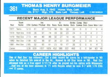 Tom Burgmeier  baseball card collectible - Main Image 2