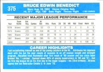 Bruce Benedict  baseball card collectible - Main Image 2