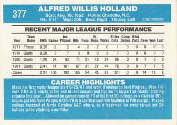 Al Holland  baseball card collectible - Main Image 2