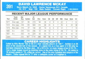 Dave McKay  baseball card collectible - Main Image 2