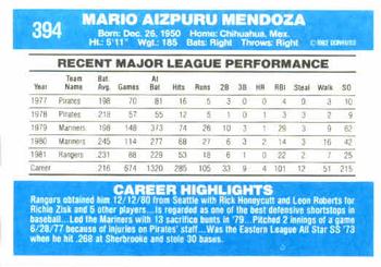 Mario Mendoza  baseball card collectible - Main Image 2