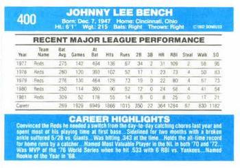 Johnny Bench  baseball card collectible - Main Image 2