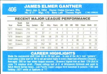 Jim Gantner  baseball card collectible - Main Image 2