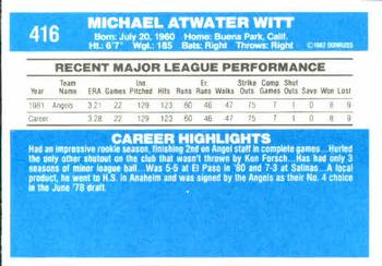 Mike Witt  baseball card collectible - Main Image 2