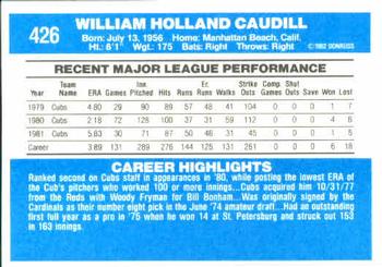 Bill Caudill  baseball card collectible - Main Image 2