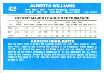 Al Williams  baseball card collectible - Main Image 2