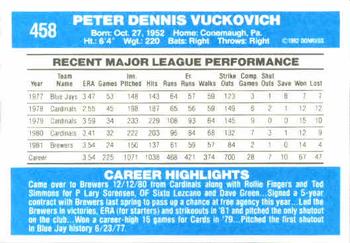 Pete Vuckovich  baseball card collectible - Main Image 2