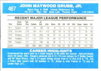 Johnny Grubb  baseball card collectible - Main Image 2