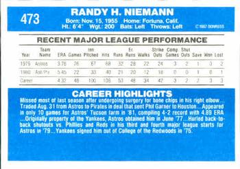 Randy Niemann  baseball card collectible - Main Image 2