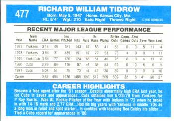Dick Tidrow  baseball card collectible - Main Image 2