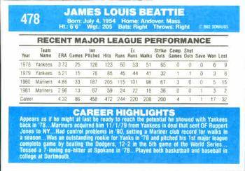 Jim Beattie  baseball card collectible - Main Image 2