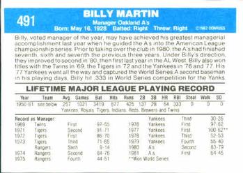 Billy Martin  baseball card collectible - Main Image 2