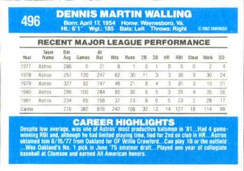 Denny Walling  baseball card collectible - Main Image 2