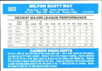 Milt May  baseball card collectible - Main Image 2