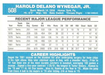 Butch Wynegar  baseball card collectible - Main Image 2