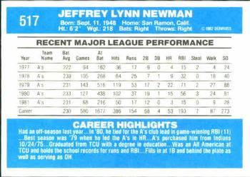 Jeff Newman  baseball card collectible - Main Image 2