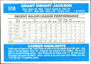 Grant Jackson  baseball card collectible - Main Image 2