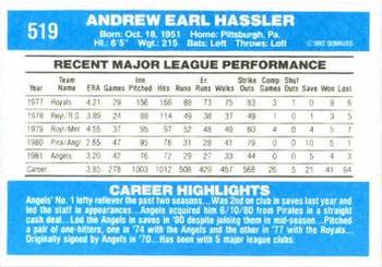 Andy Hassler  baseball card collectible - Main Image 2