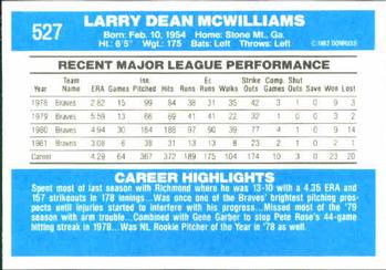 Larry McWilliams  baseball card collectible - Main Image 2