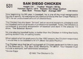 San Diego Chicken  baseball card collectible - Main Image 2