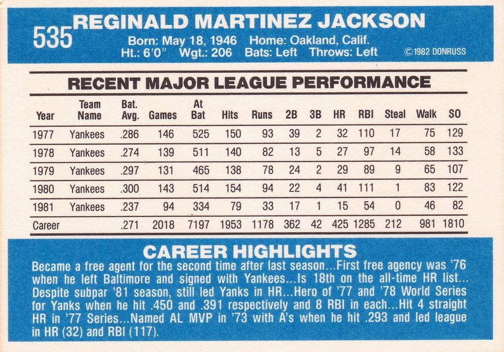 Reggie Jackson  baseball card collectible - Main Image 2