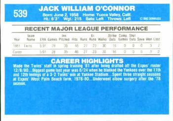 Jack O’Connor  baseball card collectible - Main Image 2